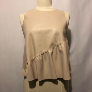 Zara knit faux leather shirt